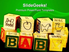 Baby Blocks Education PowerPoint Template 1010