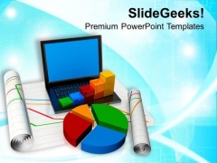 Bar And Pie Chart For Web Presentation PowerPoint Templates Ppt Backgrounds For Slides 0713