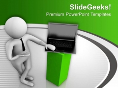 Be Good Sales Man To Sell Laptop PowerPoint Templates Ppt Backgrounds For Slides 0713 Be Good Sales Man To Sell Laptop PowerPoint Templates Ppt Backgrounds For Slides 0713