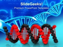 Black And Red Dna For Medical Theme PowerPoint Templates Ppt Backgrounds For Slides 0413