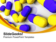 Blue And Yellow Capsules Medical Drugs PowerPoint Templates Ppt Backgrounds For Slides 0713