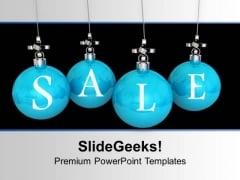 Blue Christmas Balls With Cross Sign Hanging PowerPoint Templates Ppt Backgrounds For Slides 1212