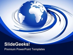 Blue Earth Globe PowerPoint Template 1110 Blue Earth Globe PowerPoint Template 1110