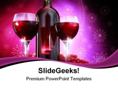Bottle Of Red Wine Food PowerPoint Templates And PowerPoint Backgrounds 0311