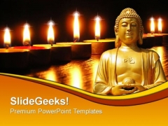 Buddha Statue With Candles Festival PowerPoint Templates And PowerPoint Themes 0812 Buddha Statue With Candles Festival PowerPoint Templates And PowerPoint Themes 0812