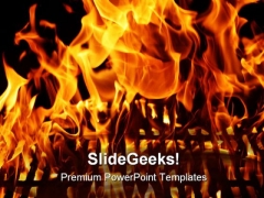 Burning Flame From Grill Industrial PowerPoint Templates And PowerPoint Backgrounds 0311