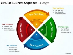 Business Diagram Circular Business Sequence 4 Stages 6 Strategy Diagram