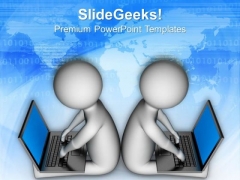 Business Partners Working On Internet PowerPoint Templates Ppt Backgrounds For Slides 0813 Business Partners Working On Internet PowerPoint Templates Ppt Backgrounds For Slides 0813