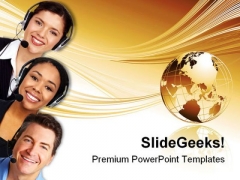 Call Center Operators Business PowerPoint Templates And PowerPoint Backgrounds 0711