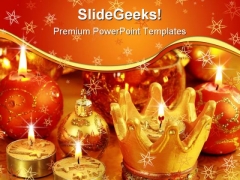Candles Lights Christmas PowerPoint Template 0610