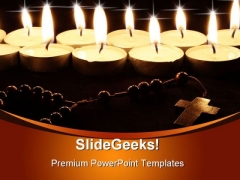 Candles With Cross Religion PowerPoint Templates And PowerPoint Backgrounds 0311 Candles With Cross Religion PowerPoint Templates And PowerPoint Backgrounds 0311