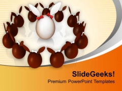 Circle Of Easter Bunny Eggs PowerPoint Templates Ppt Backgrounds For Slides 0813