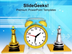 Clock And Chess Pieces Strategy PowerPoint Templates Ppt Backgrounds For Slides 0313 Clock And Chess Pieces Strategy PowerPoint Templates Ppt Backgrounds For Slides 0313