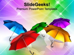 Colorful Umbrellas Abstract PowerPoint Templates And PowerPoint Themes 0912