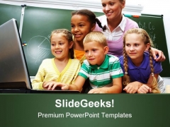 Computer Education PowerPoint Template 1110 Computer Education PowerPoint Template 1110