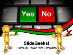 Computer Keyboard With Yes No Keys PowerPoint Templates And PowerPoint Themes 0912