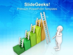 Confused To Climb Success Ladders PowerPoint Templates Ppt Backgrounds For Slides 0813 Confused To Climb Success Ladders PowerPoint Templates Ppt Backgrounds For Slides 0813