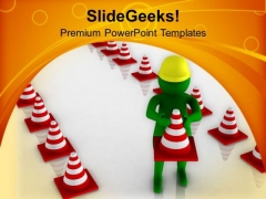 Create A Safety Line For Road Traffic PowerPoint Templates Ppt Backgrounds For Slides 0713 Create A Safety Line For Road Traffic PowerPoint Templates Ppt Backgrounds For Slides 0713