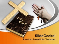 Cross Symbol And Bible With Praying Hands PowerPoint Templates Ppt Backgrounds For Slides 0113 Cross Symbol And Bible With Praying Hands PowerPoint Templates Ppt Backgrounds For Slides 0113
