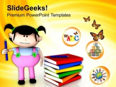 Cute Girl With Books For Study PowerPoint Templates Ppt Backgrounds For Slides 0513 Cute Girl With Books For Study PowerPoint Templates Ppt Backgrounds For Slides 0513
