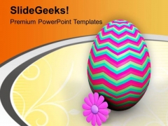 Designer Easter Egg With Pink Flower PowerPoint Templates Ppt Backgrounds For Slides 0813 Designer Easter Egg With Pink Flower PowerPoint Templates Ppt Backgrounds For Slides 0813
