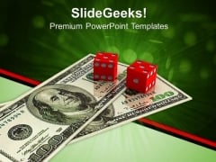 Dices With American Cash Business PowerPoint Templates And PowerPoint Themes 0912 Dices With American Cash Business PowerPoint Templates And PowerPoint Themes 0912