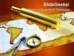 Explorer Tools Globe PowerPoint Template 0610 Explorer Tools Globe PowerPoint Template 0610