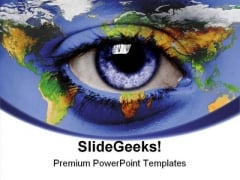 Eye World Earth PowerPoint Template 0910 Eye World Earth PowerPoint Template 0910