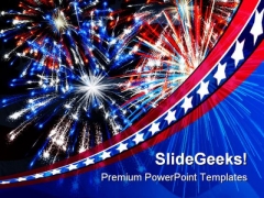 Fireworks America Festival PowerPoint Template 1010 Fireworks America Festival PowerPoint Template 1010
