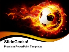 Football With Flames Sports PowerPoint Themes And PowerPoint Slides 0411 Football With Flames Sports PowerPoint Themes And PowerPoint Slides 0411