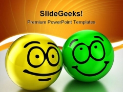 Friendship Smiley Balls Metaphor PowerPoint Themes And PowerPoint Slides 0411