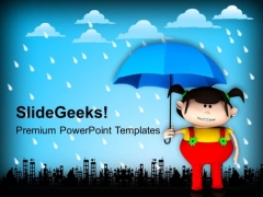 Girl Enjoying Rainy Season PowerPoint Templates Ppt Backgrounds For Slides 0713 Girl Enjoying Rainy Season PowerPoint Templates Ppt Backgrounds For Slides 0713