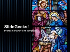 Glass Window Of Nativity Christian PowerPoint Templates And PowerPoint Themes 0812 Glass Window Of Nativity Christian PowerPoint Templates And PowerPoint Themes 0812