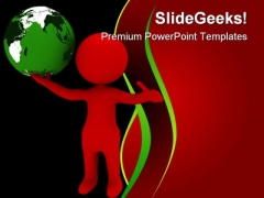 Globe With Man Travel PowerPoint Backgrounds And Templates 0111 Globe With Man Travel PowerPoint Backgrounds And Templates 0111
