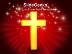 Golden Cross Christian PowerPoint Templates And PowerPoint Themes 0812