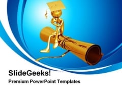 Golden Thinker On Degree Education PowerPoint Themes And PowerPoint Slides 0311 Golden Thinker On Degree Education PowerPoint Themes And PowerPoint Slides 0311