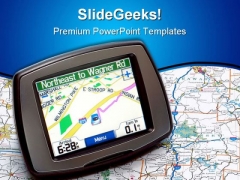 Gps Map Travel PowerPoint Template 1010