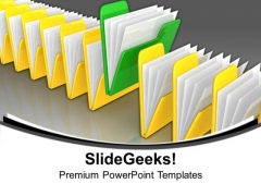 Green Folder Between Yellow Folder Business PowerPoint Templates And PowerPoint Themes 1012 Green Folder Between Yellow Folder Business PowerPoint Templates And PowerPoint Themes 1012