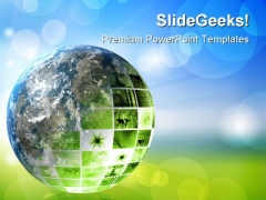Green Futuristic Technology Geographical PowerPoint Templates And PowerPoint Backgrounds 0311