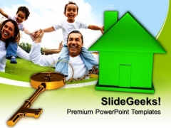 Green House Connected With Keys Security PowerPoint Templates And PowerPoint Themes 0912 Green House Connected With Keys Security PowerPoint Templates And PowerPoint Themes 0912