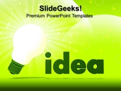 Green Idea Bulb Technology PowerPoint Templates And PowerPoint Themes 0612