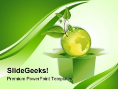 Green Planet Globe PowerPoint Template 0910 Green Planet Globe PowerPoint Template 0910