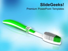 Green Toothbrush Shows Oral Hygiene PowerPoint Templates Ppt Backgrounds For Slides 0413 Green Toothbrush Shows Oral Hygiene PowerPoint Templates Ppt Backgrounds For Slides 0413