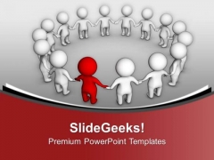 Grey Teamwork With Red Leader PowerPoint Templates Ppt Backgrounds For Slides 0713