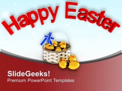 Happy Easter Wishes With Surprise Eggs PowerPoint Templates Ppt Backgrounds For Slides 0813