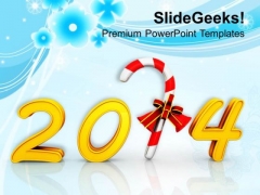 Happy New Year And Candy Cane PowerPoint Template 1113 Happy New Year And Candy Cane PowerPoint Template 1113