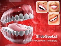 Healthy Teeth Medical PowerPoint Template 0610
