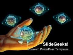 Holding Technology Science PowerPoint Backgrounds And Templates 1210