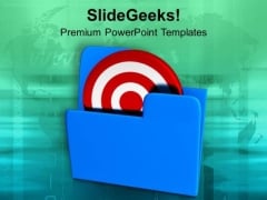 Image Of Folder With Target PowerPoint Templates Ppt Backgrounds For Slides 0713