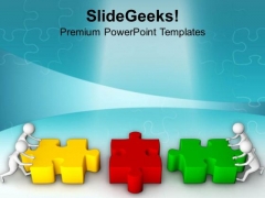 Join The Two Jigsaw Puzzles Complete PowerPoint Templates Ppt Backgrounds For Slides 0813